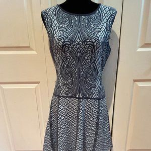 BCBG Blue Printed Sweater Dress